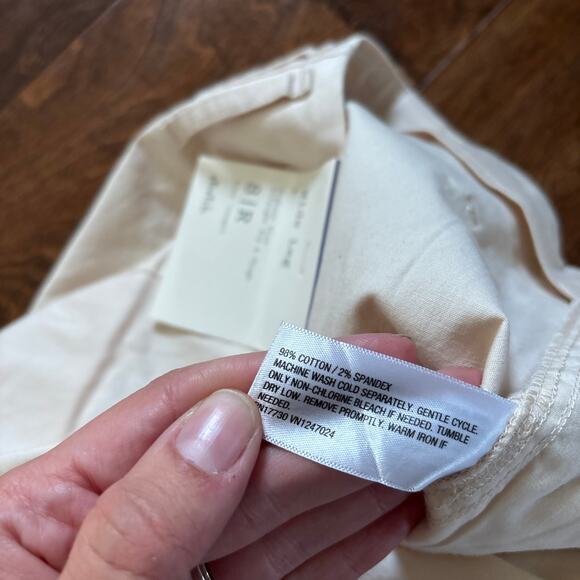 NWT A New Day Stretch High Waisted Wide Leg Cargo Pants Cream Women's Size 6 - Picture 7 of 12